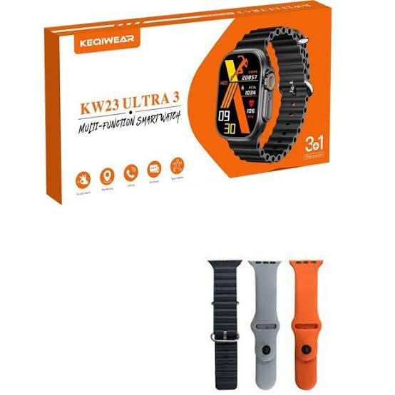 ساعت هوشمند 49 میلی متری کیکویر مدل kw23 ultra3 با بند سیلیکونی (کد 776)